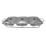 3-Division Glass Chafing Dish (1.5L x 3) Silver For Sale in SA