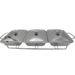 3-Division Glass Chafing Dish (1.5L x 3) Silver For Sale in SA