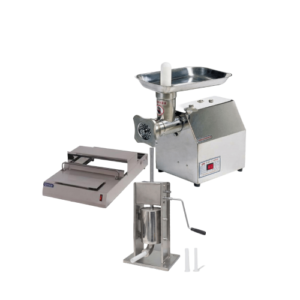 Butcher Combo Deal – Meat Mincer 12″ + 7L Sausage Filler + Wrapping Machine
