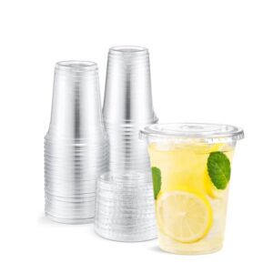 Plastic Smoothie Cups with Flat Lids 50s